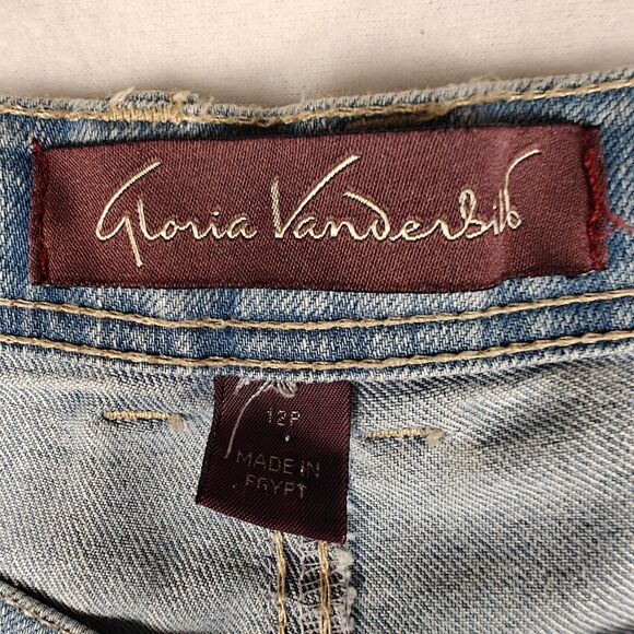 Gloria Vanderbilt Amanda High Rise Straight Leg Studded Capri Jeans Size 12P Y2K - Picture 9 of 11